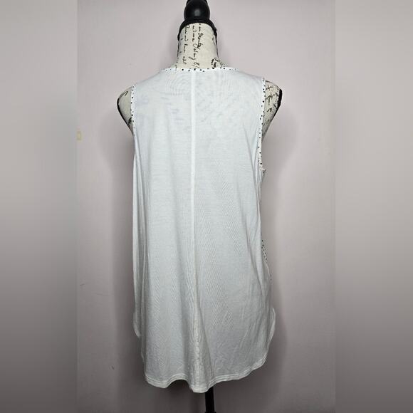 LOFT Women's Sleeveless Blouse Multicolor Polka Dot on White Size M - Picture 5 of 9